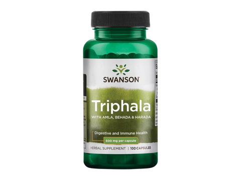 Swanson Triphala Formula – Amla, Behada, Harada – 100 Capsules herbal dietary supplement bottle front label