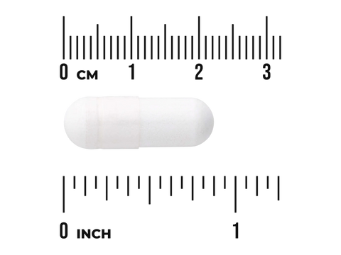 Swanson Triple Magnesium Complex – 400 mg per Capsule – 100 Count capsule size comparison with measurement scale
