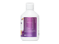 Bottle of a dietary supplement with a purple label on a white background
