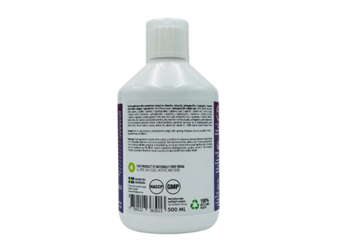 White bottle with a label on a white background