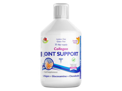 Swedish Nutra Collagen Joint Support Berry Flavour 500ml liquid supplement bottle front label packaging