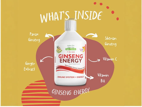 Swedish Nutra Ginseng Energy Natural Ginger Flavour 500ml lifestyle image showing movement energy vitality support