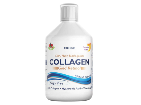 Swedish Nutra Gold Retinol Collagen 12500mg 500ml liquid supplement bottle front label packaging