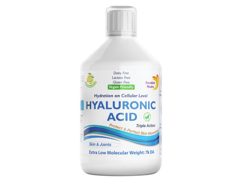 Swedish Nutra Hyaluronic Acid Natural Lemon Flavour 500ml liquid supplement bottle front label packaging