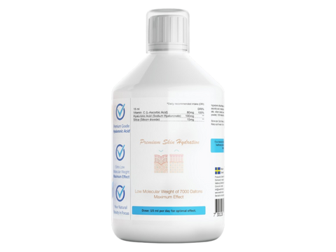 Swedish Nutra Hyaluronic Acid Natural Lemon Flavour 500ml active ingredients and nutrients information panel