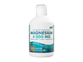 Bottle of magnesium supplement with label on a white background