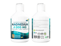 Two bottles of magnesium supplement with labels on a white background