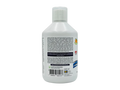 White bottle with a label on a white background