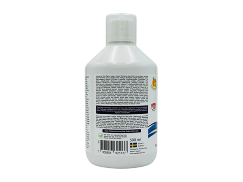 White bottle with a label on a white background