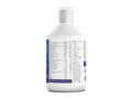 White supplement bottle with a detailed label on a white background