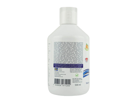 White bottle with label on a white background