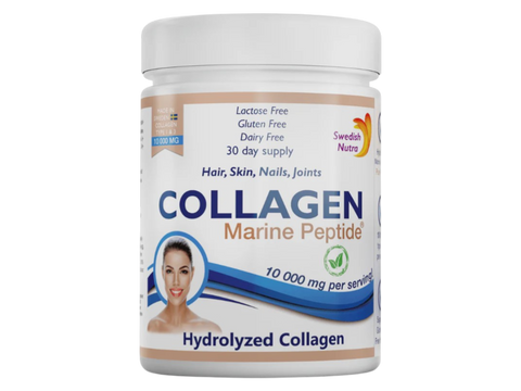 Swedish Nutra Marine Collagen Powder 10000mg 300g collagen supplement powder container front label packaging