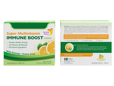 Swedish Nutra Super Multivitamin Liquid Shots Orange 30 x 25ml
