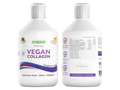 Swedish Nutra Vegan Collagen 500ml liquid supplement bottle front & back  label packaging