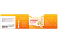 Vitamin supplement packaging with orange and white design