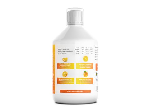 White bottle with a label on a white background