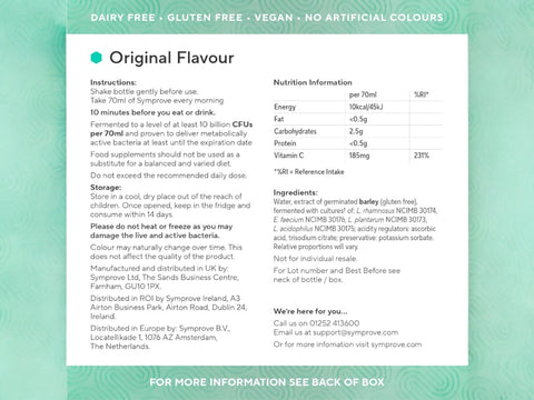 Symprove Original 4 Weeks Supply (4 x 500ml) Supplement & ingredients