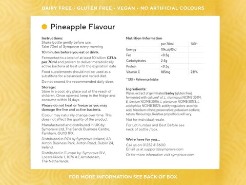 Symprove  Pineapple Flavour (500ml) supplement & ingredients