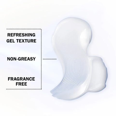 Applying Olay Hyaluronic gel moisturiser to cleansed morning skin.