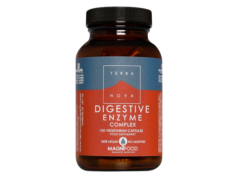 Terranova Digestive Enzyme Complex 100 veggie capsules front view bottle packaging
