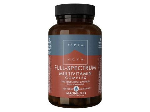 Terranova Full-Spectrum Multivitamin 100 veggie capsules front view bottle packaging