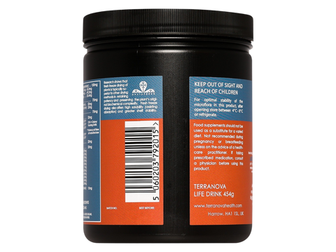 Terranova Life Drink Unflavoured Powder 454g barcode