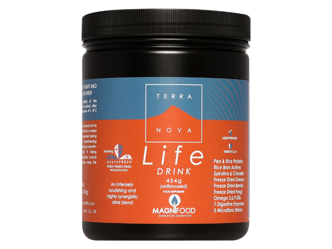 Terranova Life Drink Unflavoured Powder 454g front view tub packaging