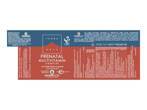 Terranova Prenatal Multivitamin Complex 100 veggie capsules front view bottle packaging