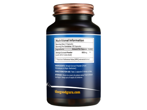 The Good Guru Pearl Shilajit Extract - 80% Fulvic Acid - 90 Capsules size