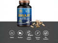 Supplement facts label for The Good Guru Shilajit Extract capsules showing 80% Fulvic Acid, 90 count.