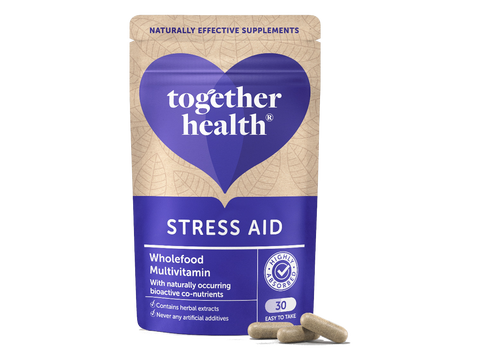 Together Health B Vitamins Ashwagandha Magnesium Supplement 30 Capsules pouch front label packaging with capsules