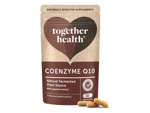 Together Health Coenzyme Q10 100 mg Supplement 30 Capsules pouch front label packaging with capsules