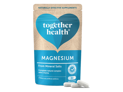 Together Health Magnesium Natural 5-Form Complex 30 Capsules pouch front label packaging with capsules