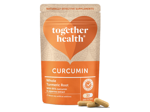 Together Health Turmeric Curcumin Complex 95 Percent with Black Pepper 30 Capsules pouch front label packaging with capsules