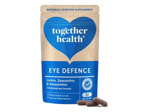 Together Health Vision Support Complex Lutein Zeaxanthin and Astaxanthin 30 Capsules pouch front label packaging with capsules