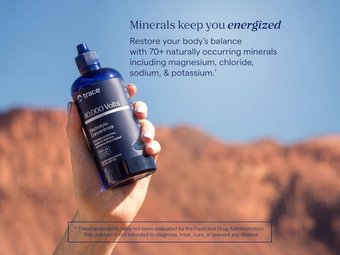 Trace Minerals 40,000 Volts! Electrolyte Concentrate – 237 ml (8 fl oz) product information graphic