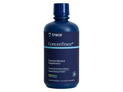 Trace Minerals ConcenTrace® Flavored Mineral Supplement – Lemon Lime – 887 ml (30 fl oz) front view bottle packaging