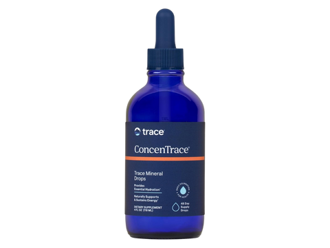 Trace Minerals ConcenTrace® Trace Mineral Drops front view bottle 118ml glass packaging