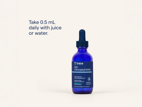 Trace Minerals Ionic Chlorophyll 6000 – Liquid Supplement 59 ml (2 fl oz) how to use directions label
