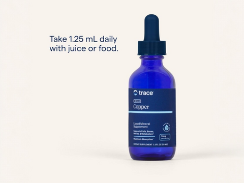 Trace Minerals Ionic Copper Liquid Mineral Supplement – 59 ml (2 fl oz) how to use directions label