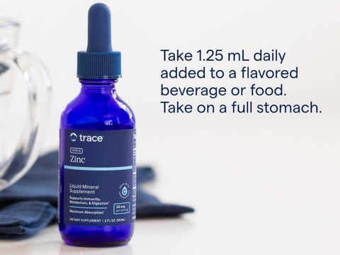 Trace Minerals Ionic Zinc Liquid Mineral Supplement – 59 ml (2 fl oz) how to use directions label