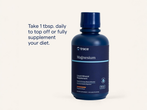 Trace Minerals Liquid Magnesium – 473 ml (16 fl oz) – Tangerine Flavor how to use directions label