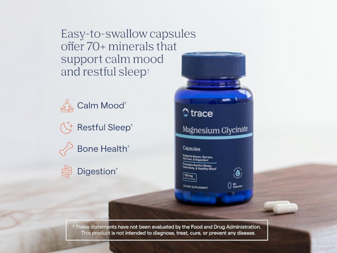 Trace Minerals Magnesium Glycinate – 90 Capsules magnesium relaxation and sleep support benefits graphic