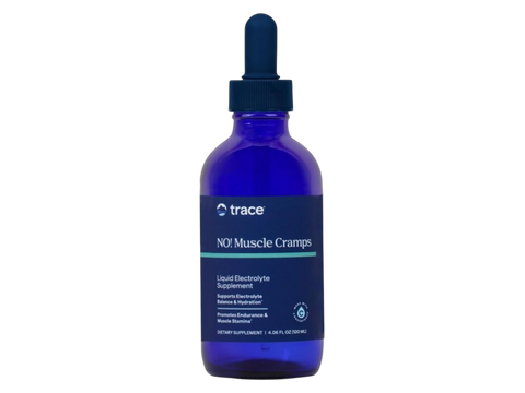 Trace Minerals NO! Muscle Cramps Liquid Supplement (120 ml / 4.06 fl oz) front view bottle packaging