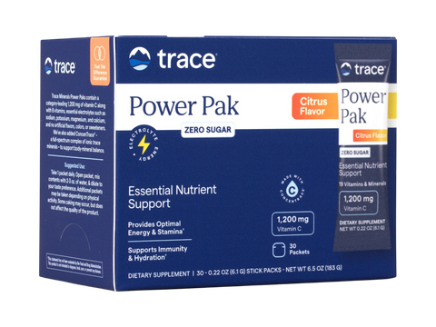 Trace Minerals Power Pak Citrus (Sugar Free) - 30 Count front view box packaging
