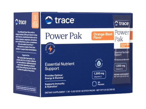 Trace Minerals Power Pak Orange Blast - 30 Count front view box packaging