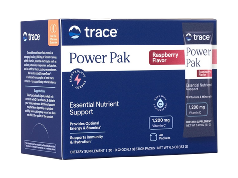 Trace Minerals Power Pak Raspberry - 30 Count front view box packaging