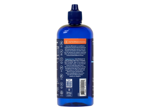 Trace Minerals Utah Sea Minerals - 296ml front view bottle packaging barcode