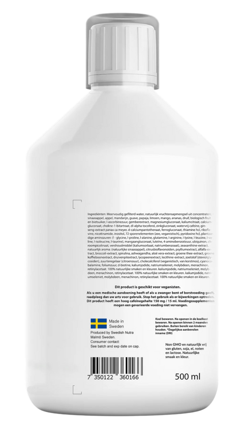 Barcode Image: Swedish Nutra Ginger Ultra+ multivitamin 500ml barcode packaging