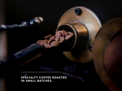 Coffee details, tasting notes, and espresso brewing guide on bag.